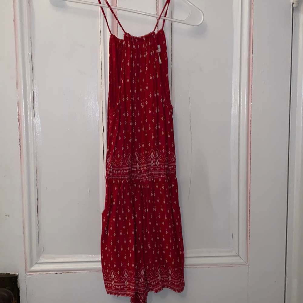 Red and white romper